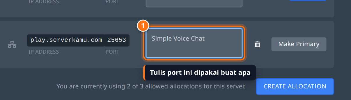 Kolom Notes pada baris allocation diisi keterangan Simple Voice Chat